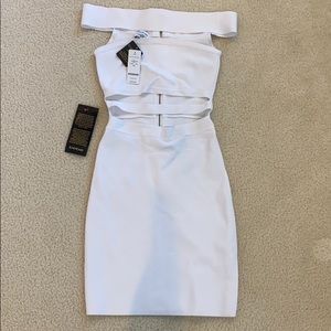 Bebe white bodycon dress